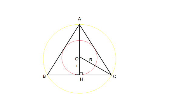 Công thức tính diện tích tam giác, bán kính các đường tròn nội tiếp tam giác, ngoại tiếp tam giác