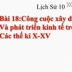 Bài 18: Công cuộc xây dựng và phát triển kinh tế trong các thế kỉ X-XV – ôn thi lịch sử lớp 10 – bài tập trắc nghiệm có đáp án